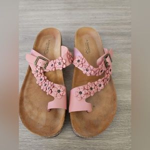 Sophia Milano Italian Floral Cork Wedge Sandals